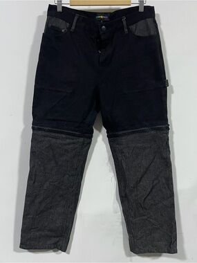 Teddy Fresh Two-Tone Black & Charcoal Cargo Zip-Off jeans Pants